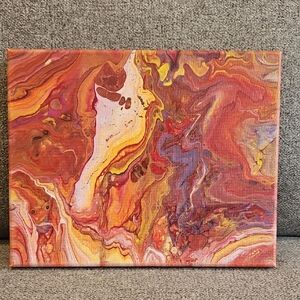 Abstract Canvas Art in Red and Orange Tones